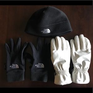 The North Face hat and gloves